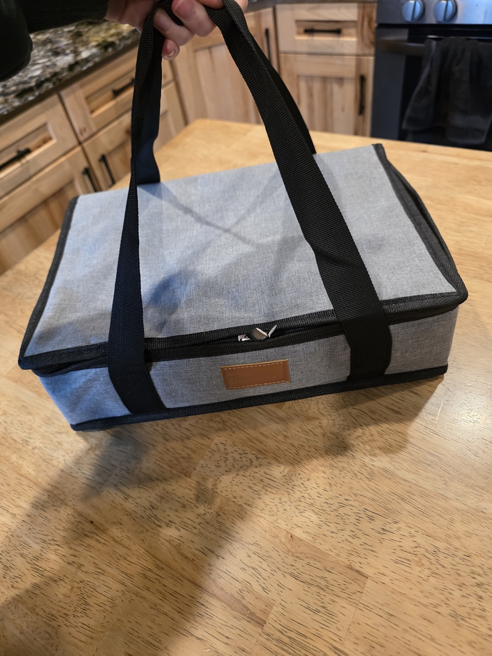 Gray Insulated Lunch Bag with White Compartmented Bento Tray - Picture 7 of 7